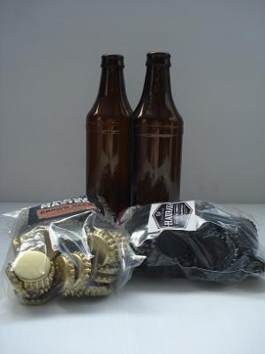 328ml Amber Glass Bottles with caps 28/ctn